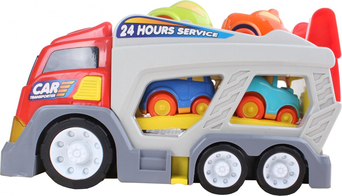 Let's Play Autotransporter Met Licht En Geluid Oranje 40 Cm