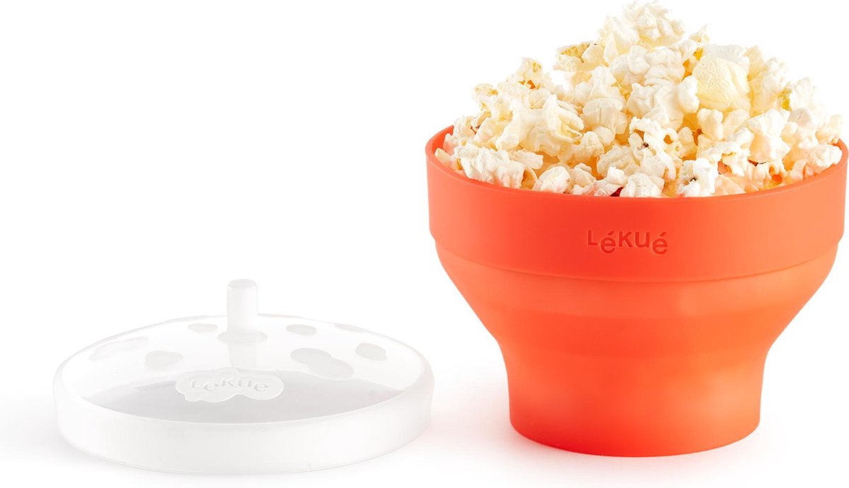 Lékué magnetron popcornmaker silicone rood - set van 2