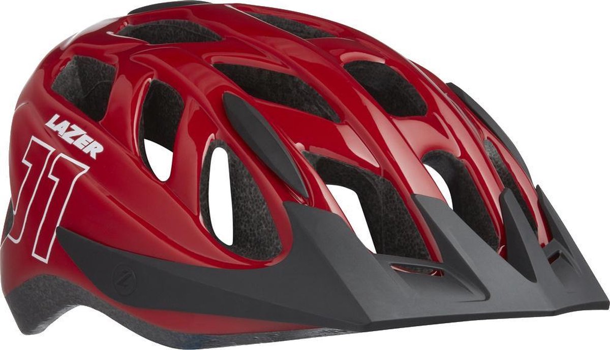 Lazer Fietshelm J1 Junior Led Rood/zwart Maat 52-56 Cm