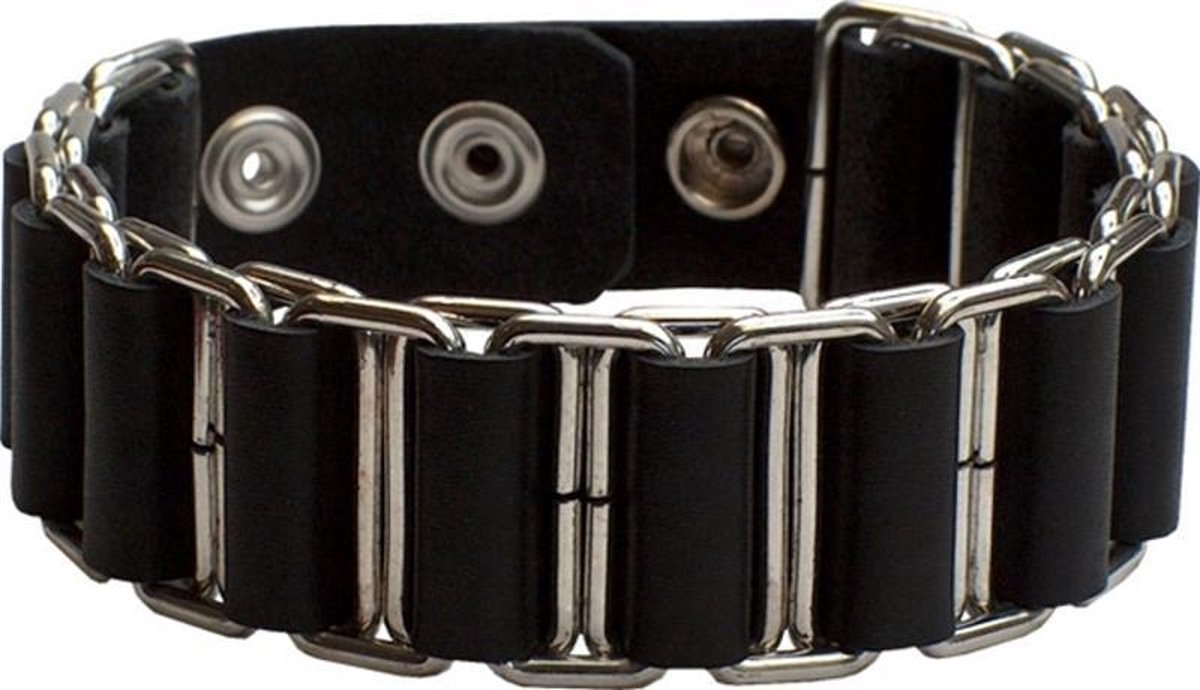 Mister b leren schakel armband large