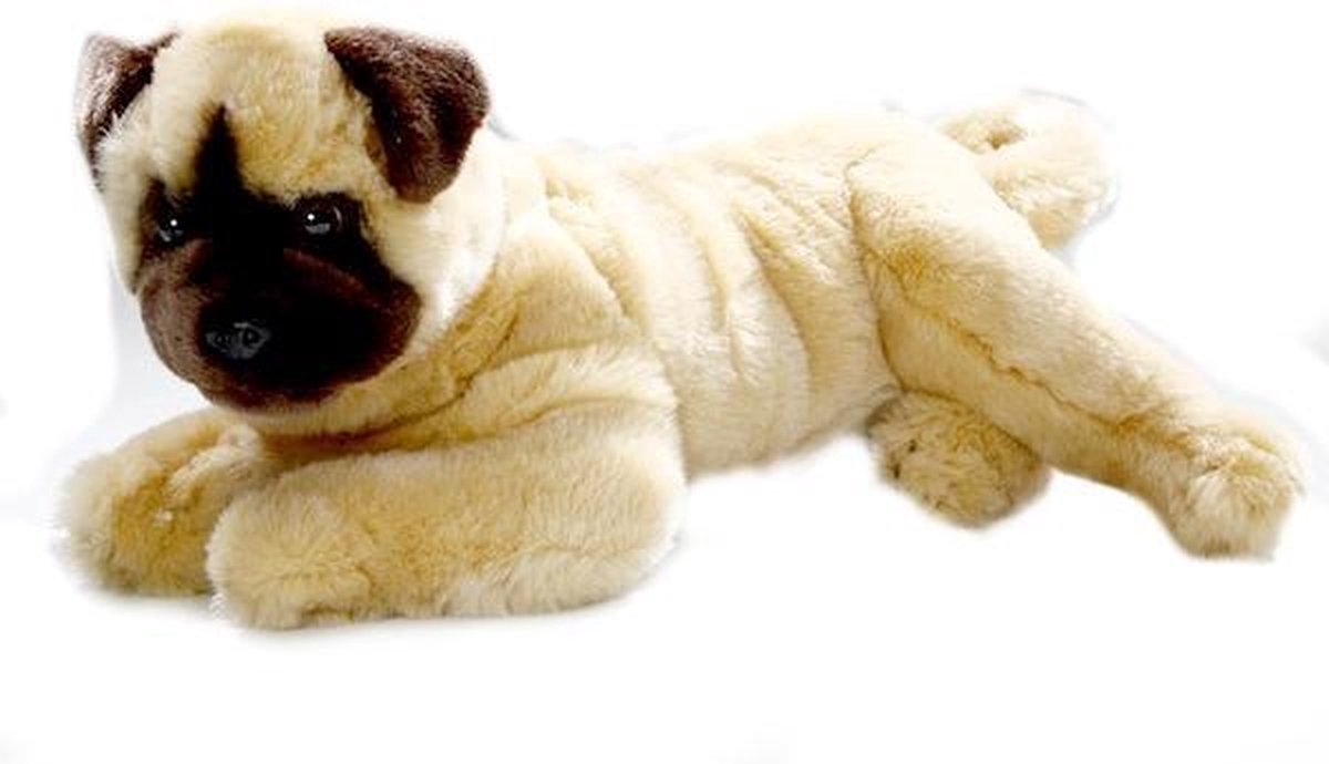 Bicolini Knuffelhond Liggende Mops 35 Cm