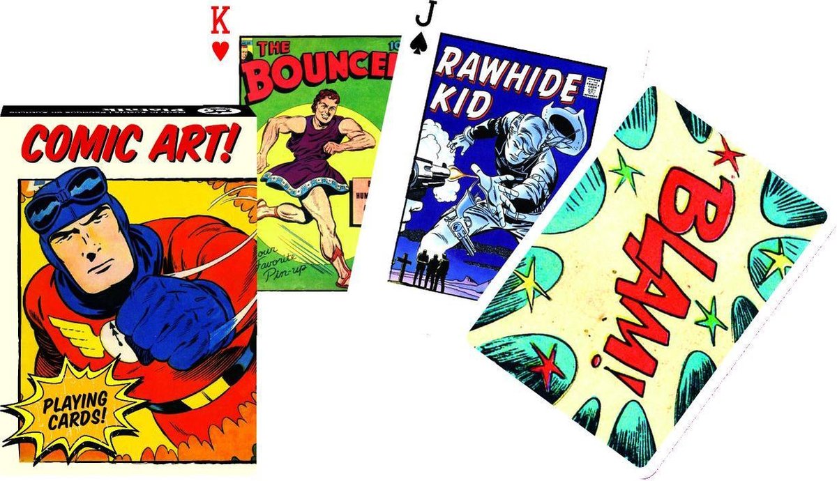 Vintage Comic Art Speelkaarten - Single Deck