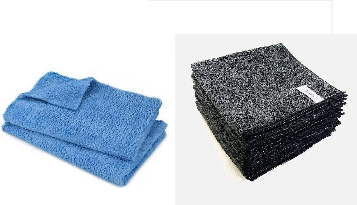 Set prof auto poetsdoeken - Car detailing cloths 5x exterieur 5x interieur combipack