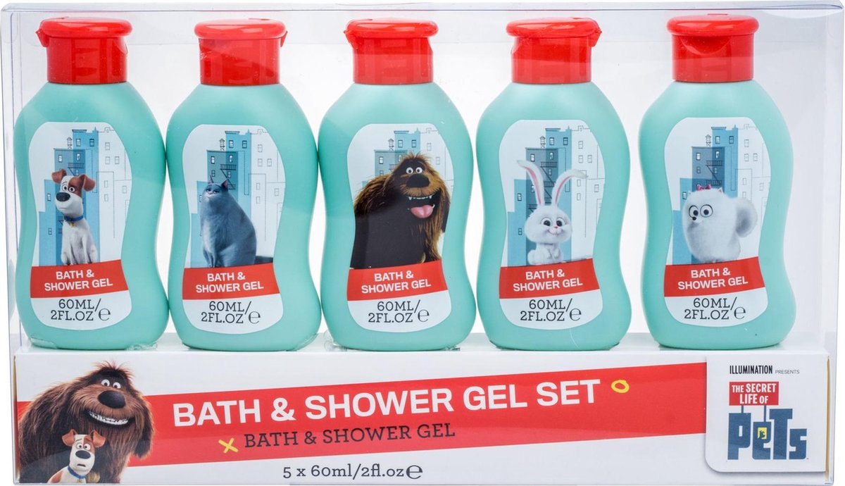 Illumination The Secret Life Of Pets Bath & Shower Gel 5x60ml