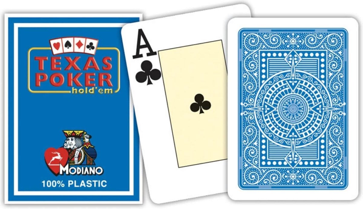 MODIANO CARDS TEXAS CARDS Licht Blauw 100% PLASTIC JUMBO INDEX PLAYING CARDS
