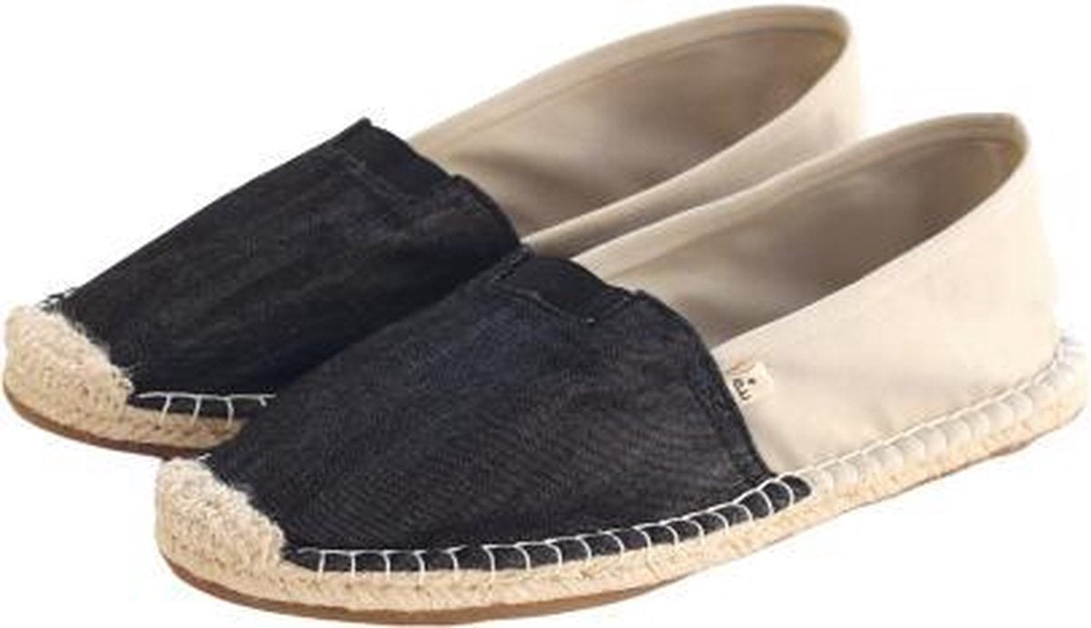Kingdom of Wow – Espadrilles Heren Zwart Beige Vegan Maat 40 - Handgemaakt
