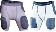 MM/Russell Athletic American Footbal Broek - Girdle Met 5 Ingenaaide Pads - Volwassenen - Wit/Zwart - Large