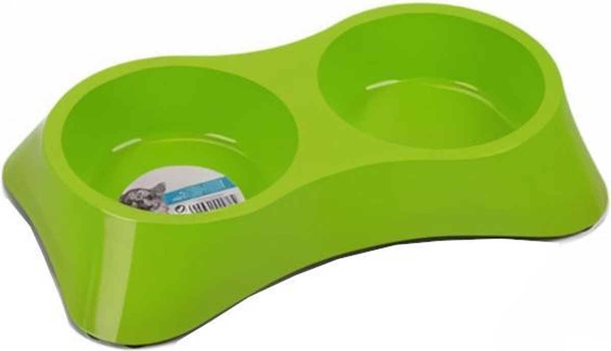 M-pets Voer- En Drinkbak 2 X 800 Ml 38 X 24 Cm Groen
