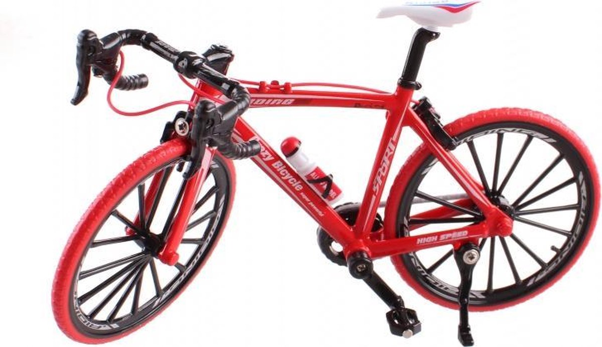 Miniatuur Koersfiets  metaal Die Cast 1/10 Rood