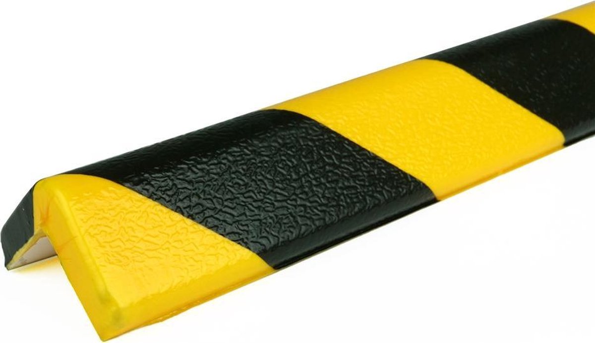 PRS stootrand hoekprofiel model 7 – geel-zwart – 1 meter Geel & Zwart  x 1 m (stuk) x