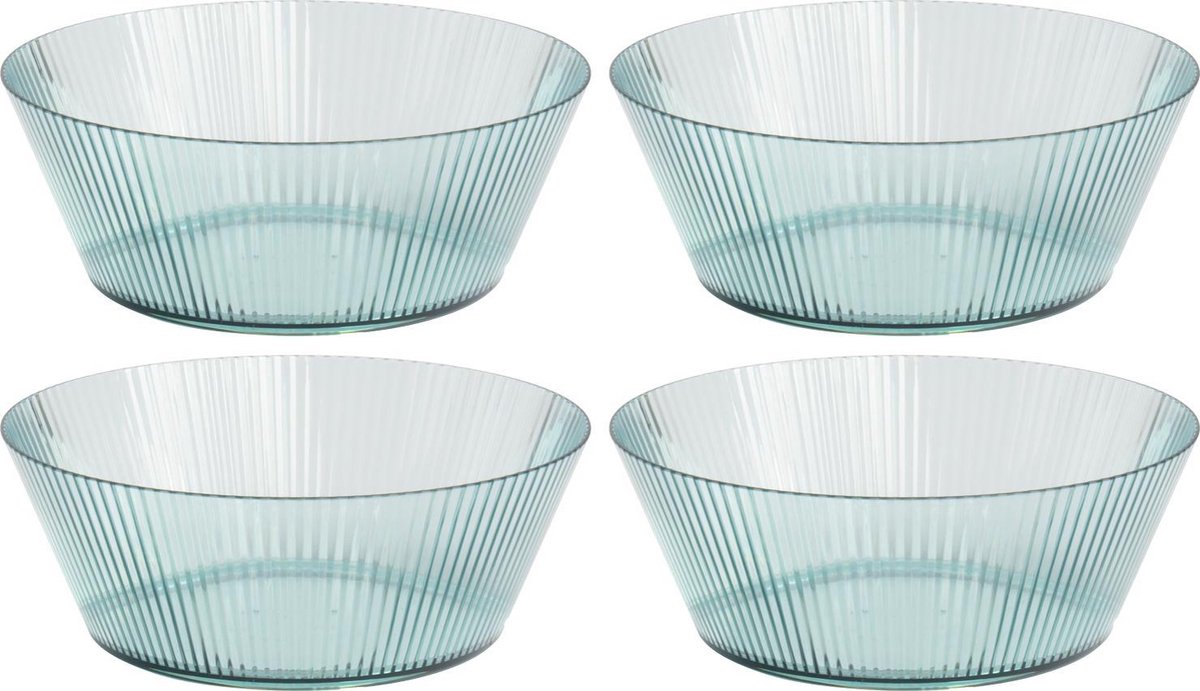 Schaal Ø 24x9cm blauw - set 4 stuks