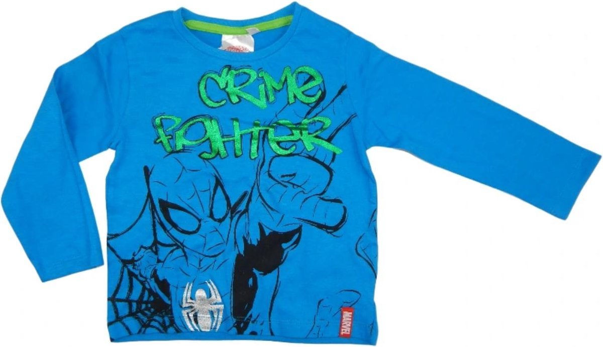 Spiderman - longsleeve / shirt - jongens - blauw - maat 98