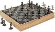 Umbra Schaakspel Buddy luxueus - essenhout zink