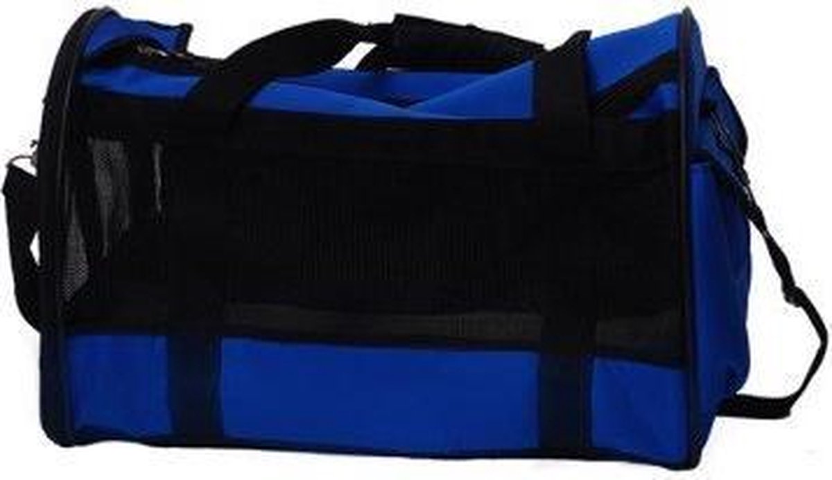 Dierendraagtas - nylon - 47x25x30 cm - blauw - Hot Item!