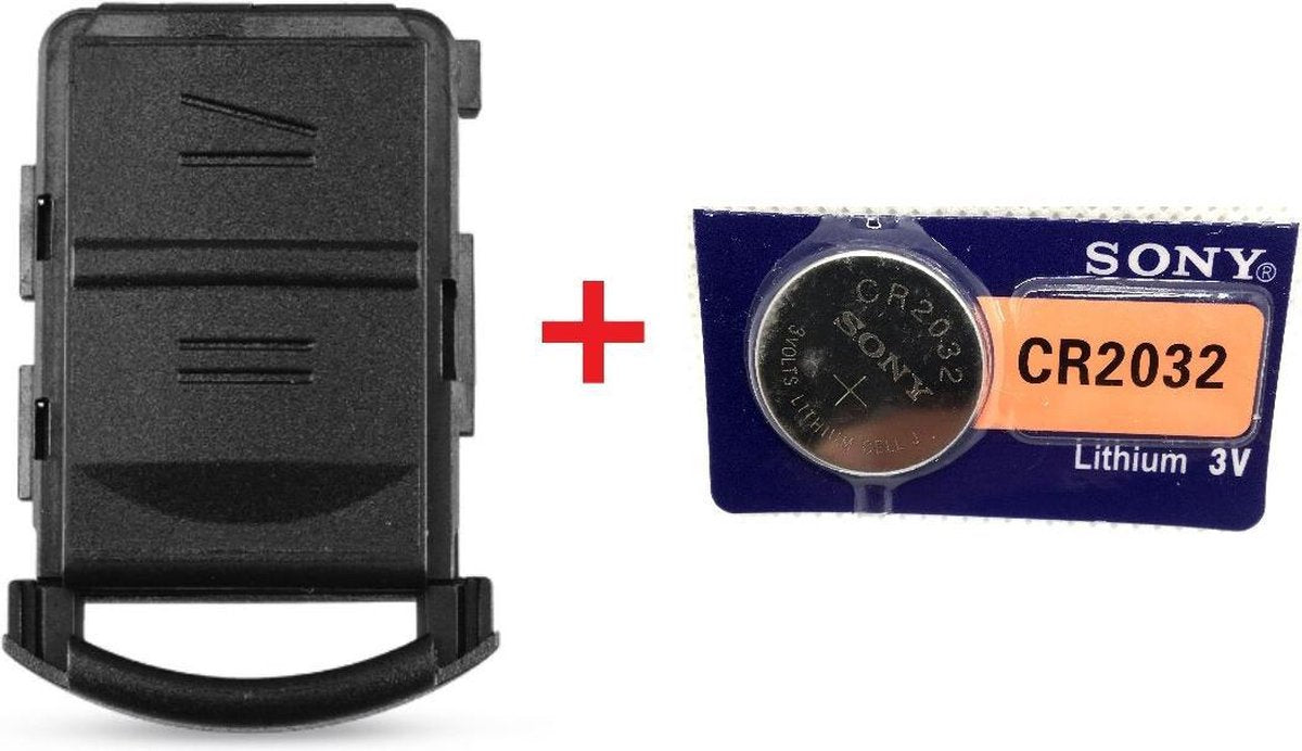 2 Knoppen sleutelbehuizing HURSH2N + Batterij CR2032 geschikt voor Opel Agila / Opel combo / Opel Corsa / Opel Meriva / Opelsleutel