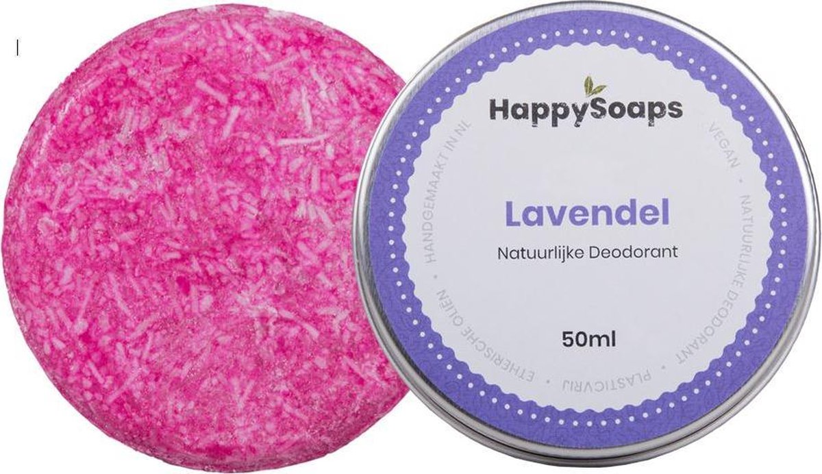 SET HappySoaps Natuurlijke deodorant LAVENDEL en shampoo bar LA VIE EN ROSE|Vegan
