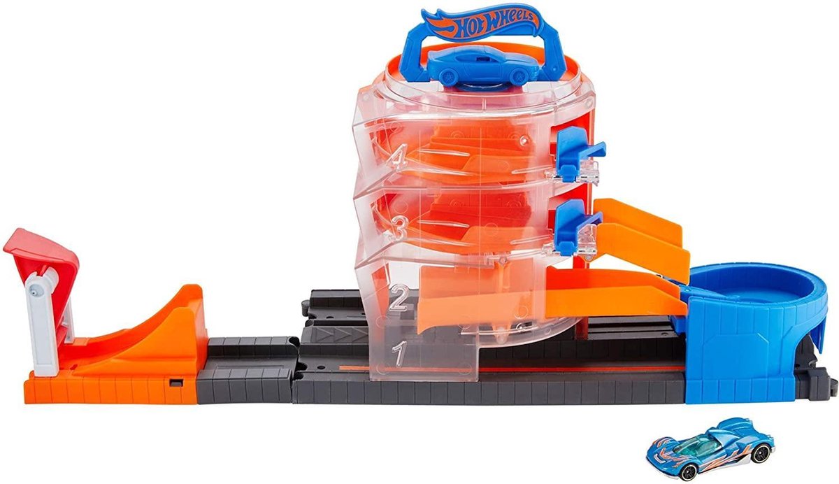 Matel Hot Wheels City Super spin dealership + 1 Auto