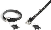Stars Hondenhalsband - Leer - Zwart - 30-35