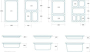 Geperforeerde GN Bak 1/2GN - 200 mm - 325 x 265 mm - RVS - Gastronorm Bak / GN Container met Gaatjes - Maxima