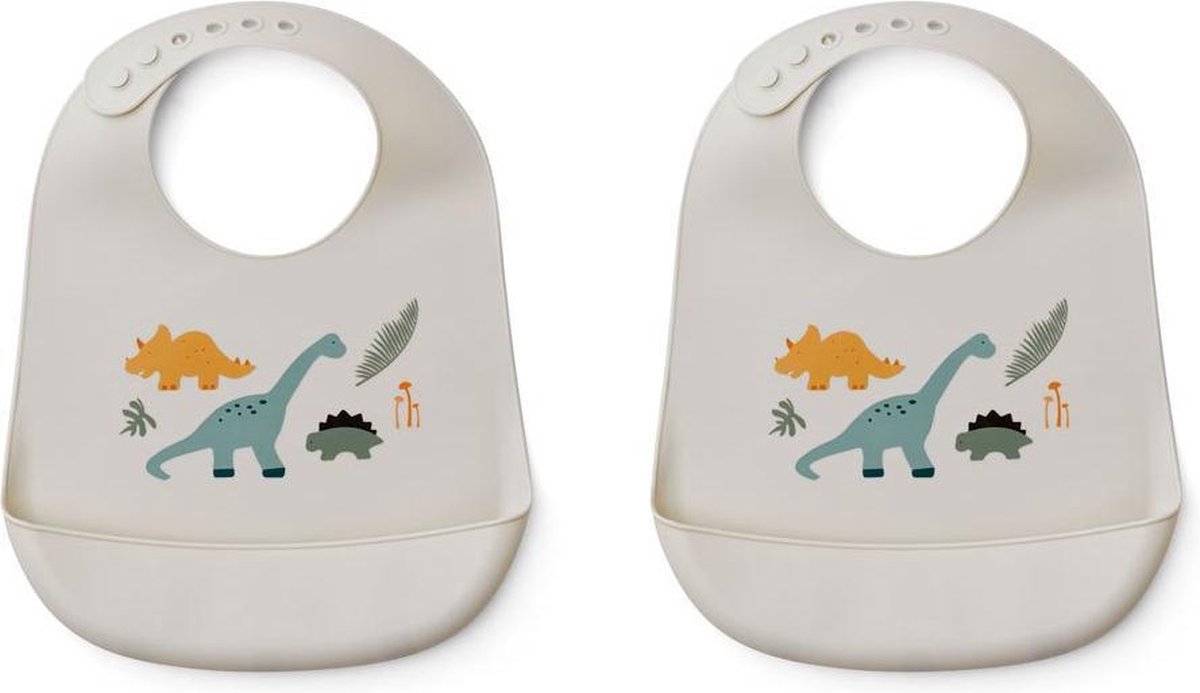 Tilda Silicone Bib 2-Pack Dino Sandy Mix | Liewood