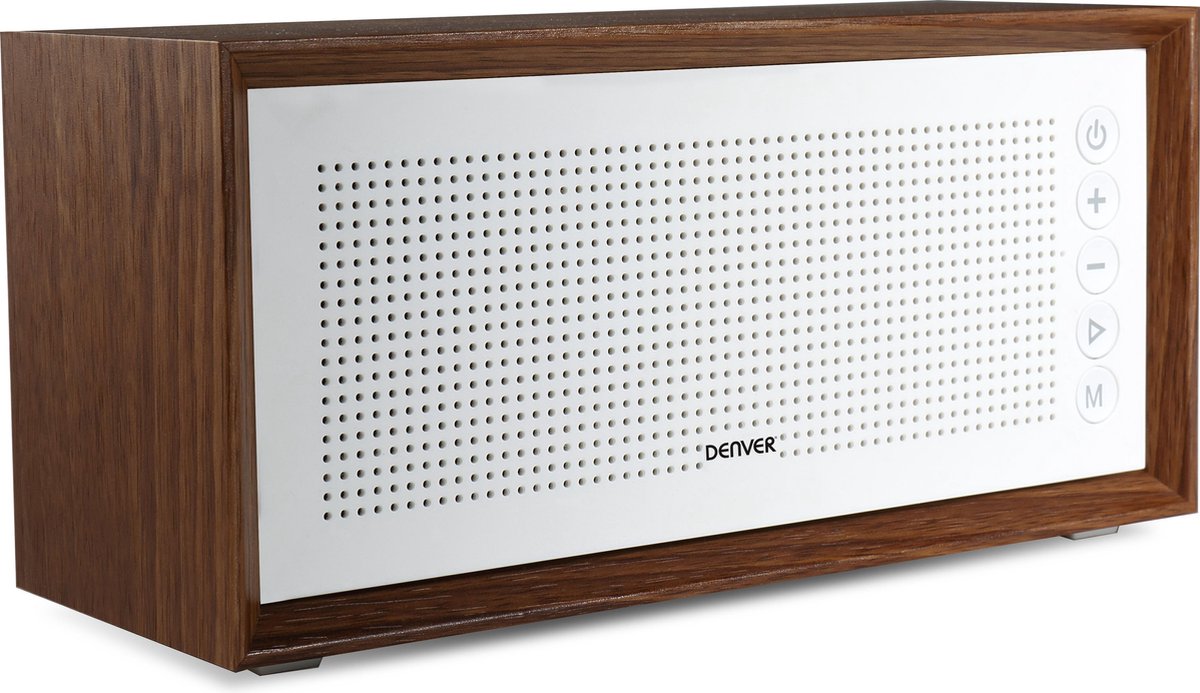 Denver BTS-210White - Draadloze Bluetooth speaker - Hout