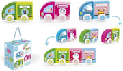 Scratch Set Auto's Hout 6-delig Magnetisch Bloem/ijs/salon
