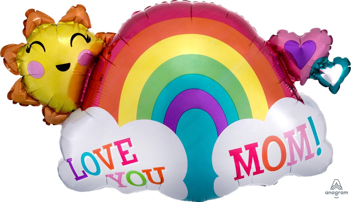 Folie Ballon Love You Mom Rainbow