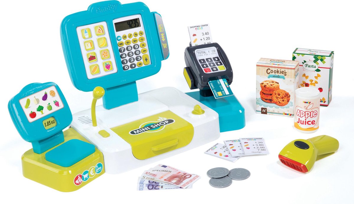 Smoby Winkelkassa - Speelgoedkassa - Speelgoed voor kinderen - 27 accessoires