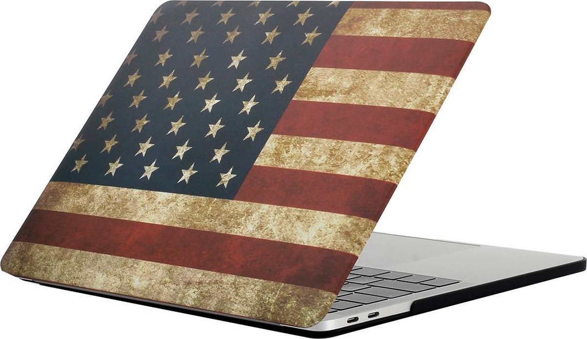 Mobigear Hard Case Vintage Vlag Print USA Macbook Pro 13 inch Thunderbolt 3 (USB-C)