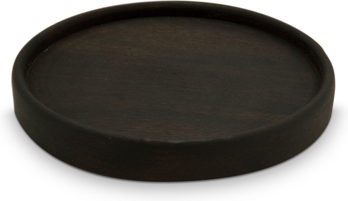 VTwonen - Bord - Mango Hout - Zwart - Ø 20 cm