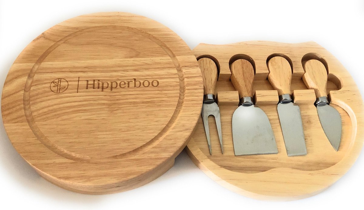 Hipperboo - Kaasplank - Kaasset - Inclusief 4 messen - Uitschuifbaar
