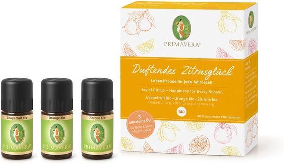 Geschenkset Citrusgeuren 3 x 5 ml Primavera