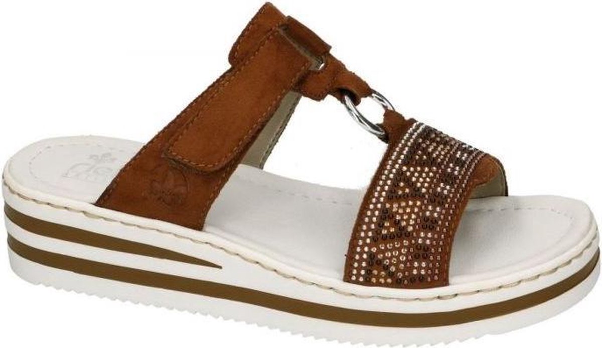 Rieker -Dames -  bruin - slippers & muiltjes - maat 41