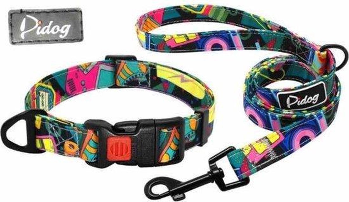 ZILANI | Verstelbare Halsband + Leiband – Halsomvang 35 tot 56 cm – Maat L