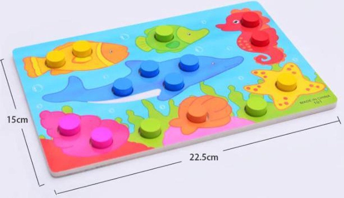 Kinder Puzzel hout | kinderen | cadeau | educatief | puzzel | hout | kleuren | zee | zeedieren