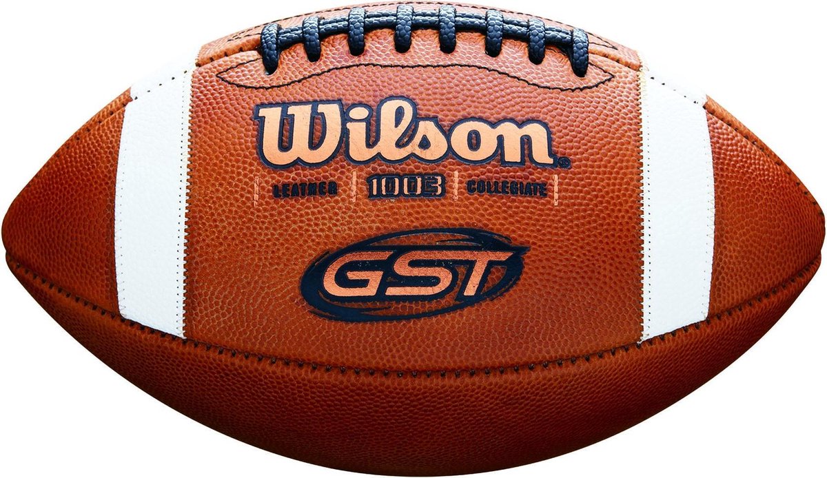 Wilson GST 1003 Collegiate Size Game Football - Brown/White - One Size