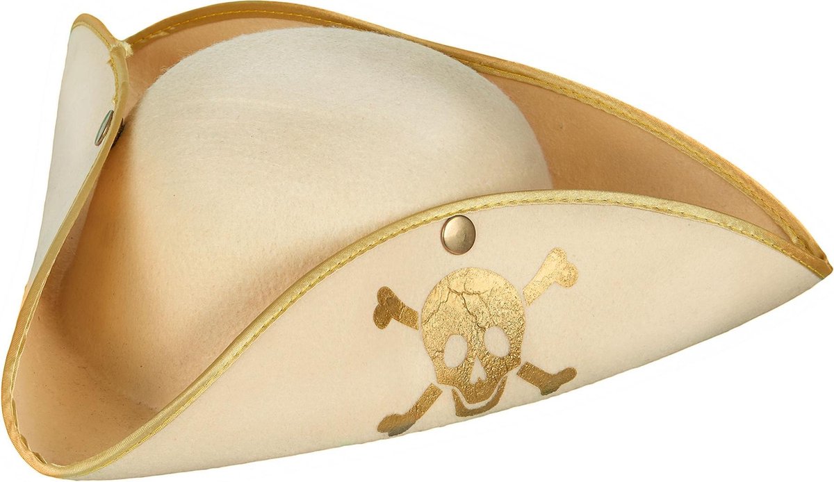 ESPA - Beige en goudkleurige dames piraten hoed - Hoeden > Overige