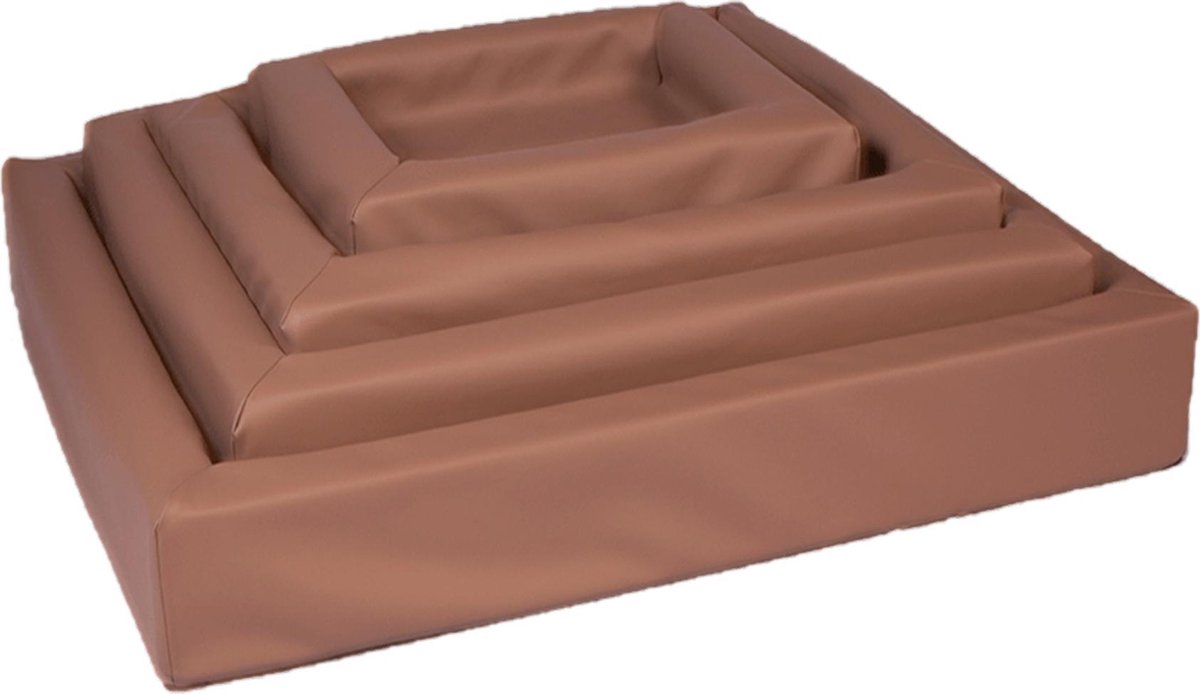 Loungebed leatherlook beige 120x100x15 cm