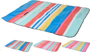 ProGarden Colourful Stripes Design 150x130cm Picnic Blanket with Waterproof Backing (Design 1)