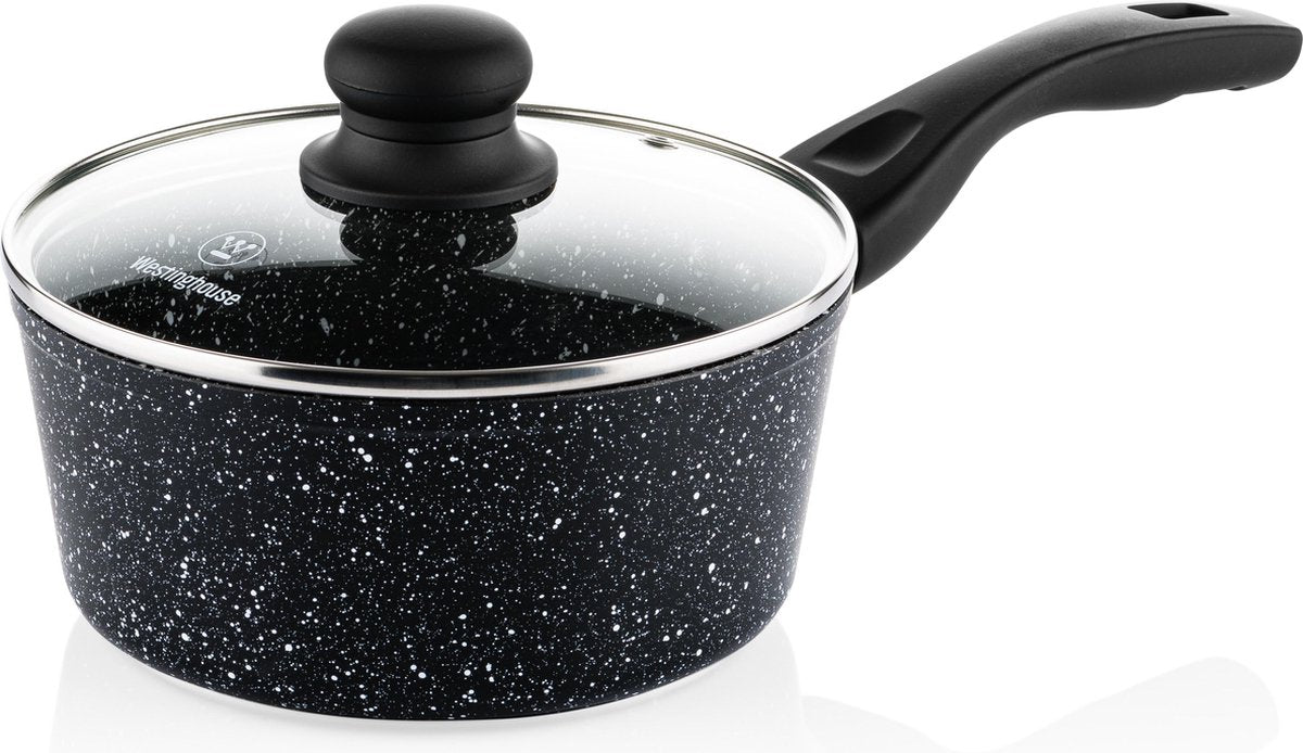 Westinghouse Steelpan Inductie - Ø 18 cm - Zwart Marmer - met Deksel