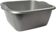 Rechthoekige afwasteil/afwasbak zilver 15 liter 42 x 39 x 17 cm - Genova teilen - Kunststof/plastic schoonmaakemmer/sopemmer teiltje