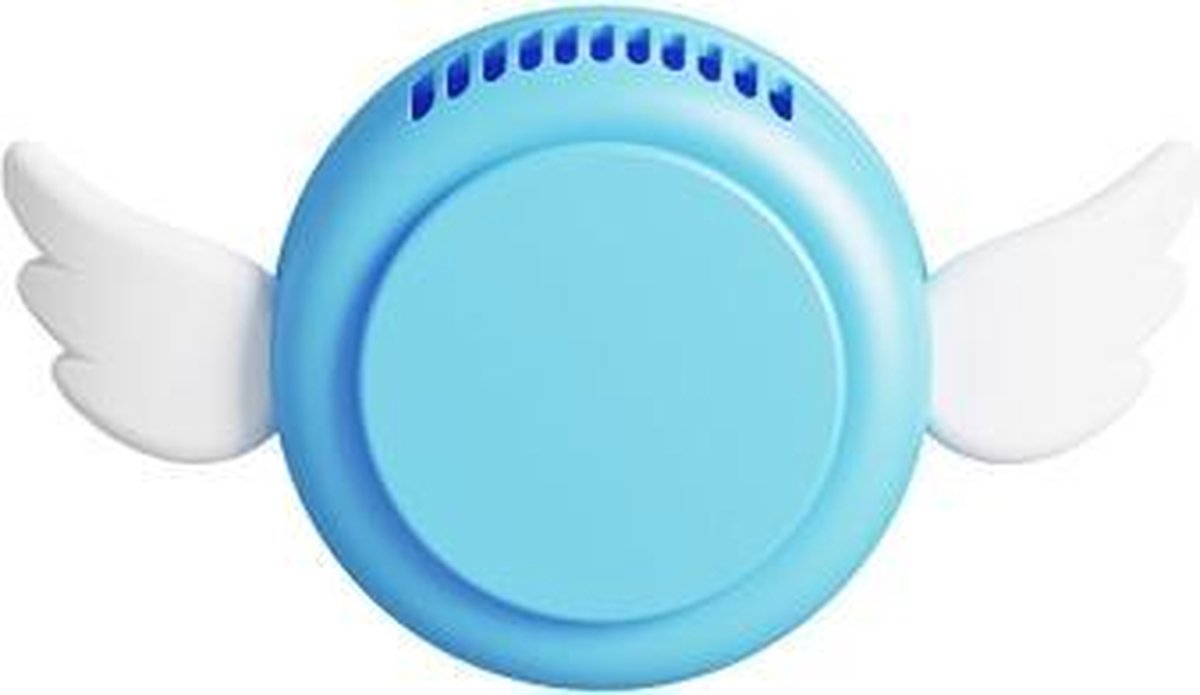 P206 Portable USB Strong Wind Mute Mini Lazy Angel Hanging Neck Fan (blauw)