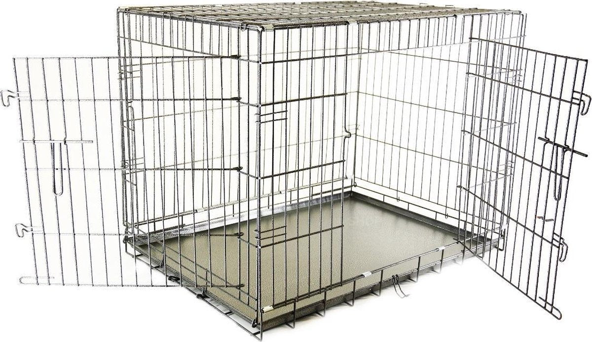 Hondenbench Premium Black Silver Coating 76cm