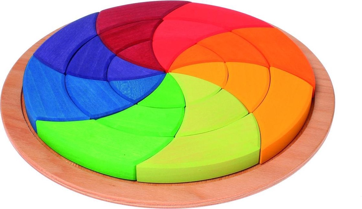 Grimm's houten puzzel cirkel gekleurd groot