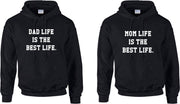 Hoodies voor papa en mama Dad life is the best life/Mom life is the best life | Leuk cadeau voor verjaardag truien met tekst | Sweaters capuchon vader en moeder | Hoodies kraamcadeau ouders | Hoodies/truien/sweaters s