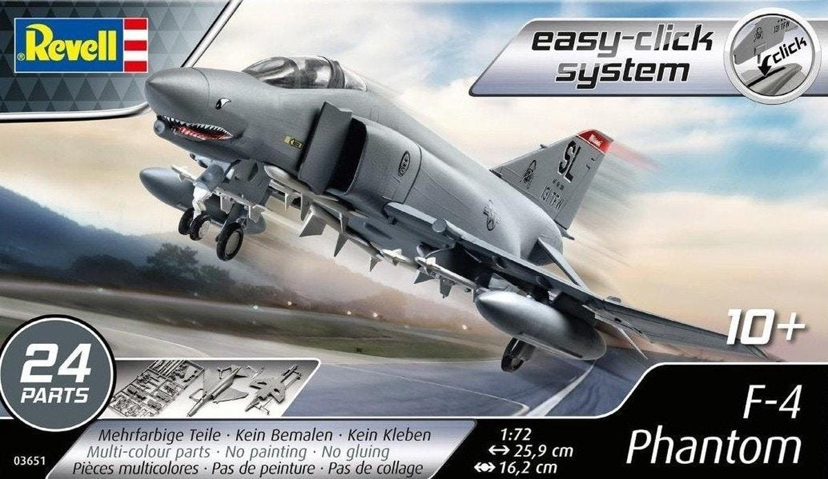 McDonnell F-4E Phantom II - 1:72 - easy-click system Revell - leeftijd 10+ - 24 onderdelen