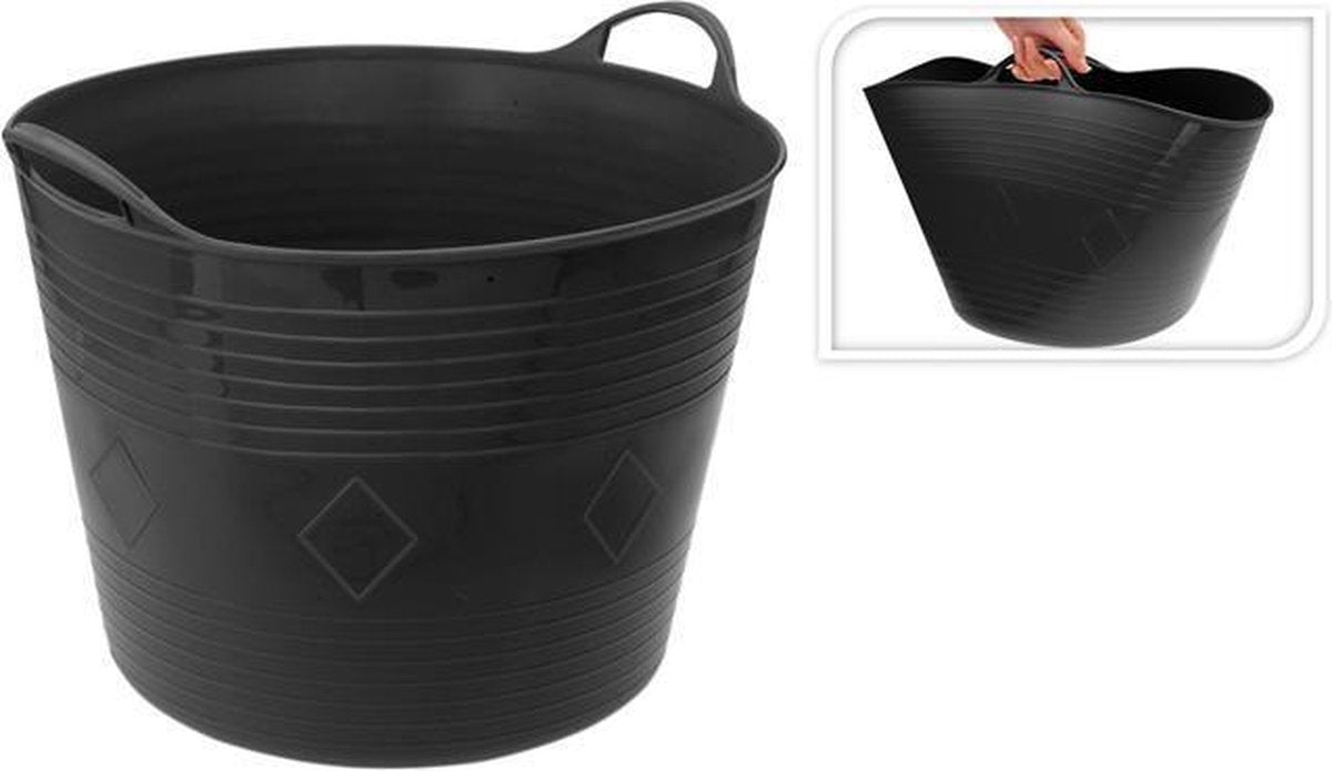 Emmer flexibel 40 liter zwart