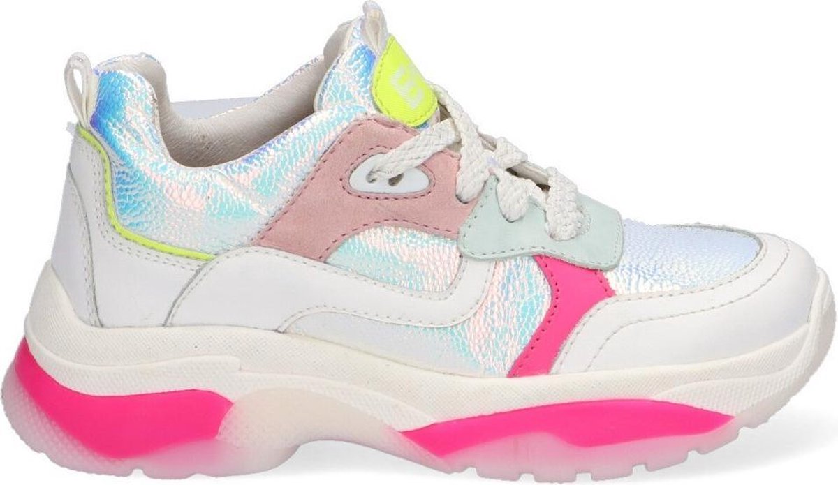 Braqeez Britt Bale Lage sneakers - Leren Sneaker - Meisjes - Wit - Maat 37