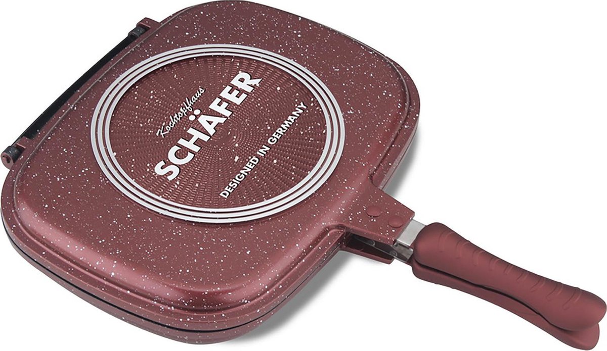 SCHÄFER | Dubbelzijdige Grillpan (bordeauxrood) 32cm