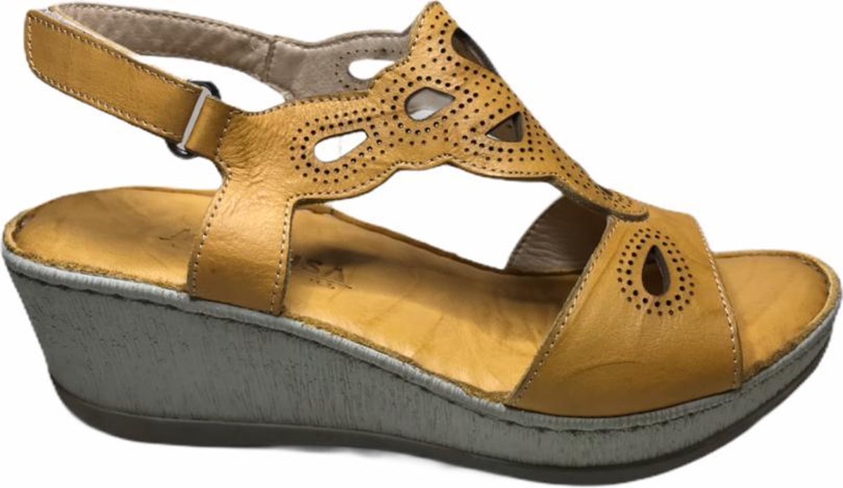 manlisa plateau sandaal s207-8015 geel mt 38